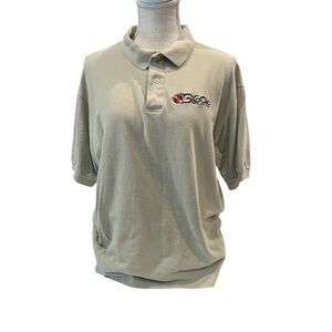 Men's Beige Polo Shirt large